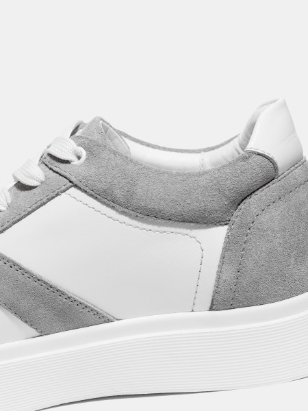  Кеди білі жіночі  з сірими вставками