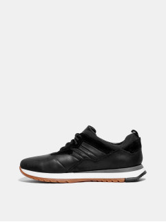Кроссовки мужские черные кожаные 1356 additional