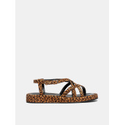 Босоножки женские замшевые леопардовые 1425