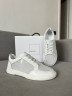 Жіночі анатомічні шкіряні білі кеди з перфорацією