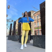 Женская футболка желто-голубая 2000
