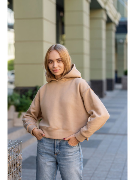 Худі жіноче бежеве на флісі