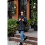 Куртка женская черная зимняя 2223