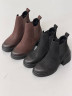 Челсі жіночі з нубуку чорного кольору демі на байці