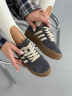 Кеды женские замшевые серого цвета со вставкой кожи