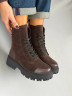 Черевики жіночі замшеві коричневі зі вставками шкіри