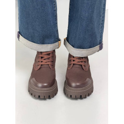 Черевики жіночі з кордури зі вставками шкіри коричневі 6309-4д additional