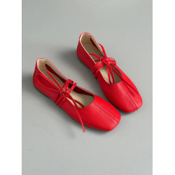 Балетки женские кожаные красного цвета 7900-3 additional