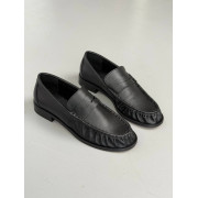 Лоферы женские кожаные черные демисезонные 8402 additional