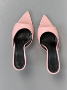 Шльопанці жіночі рожевого лакові на підборах 9927 additional