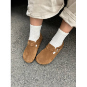 Клоги женские замшевые цвет тофи закрытые 9923-6